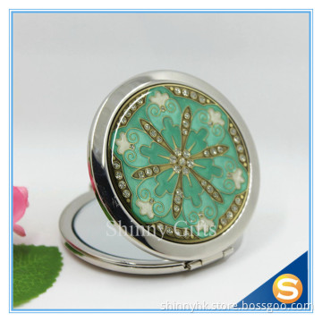 Shinny Gifts Metal Compact MirrorJeweled Makeup Pocket Mirror Custom Cosmetic Mirror